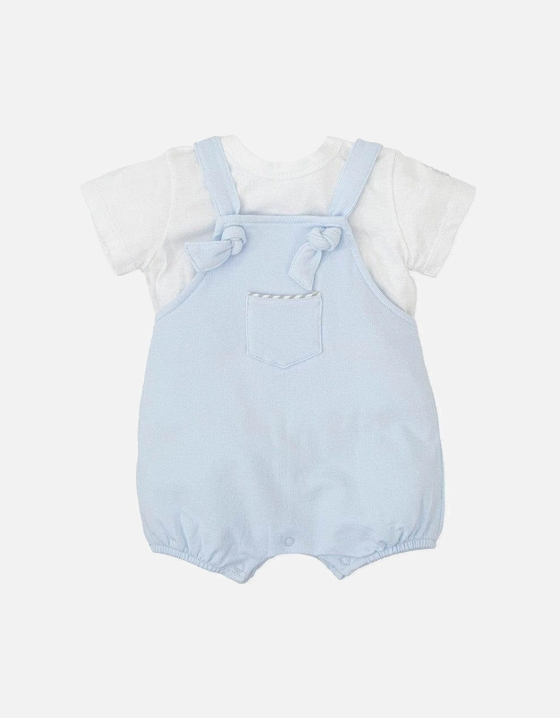 Baby Boys Blue Dungaree Set, 3 of 2