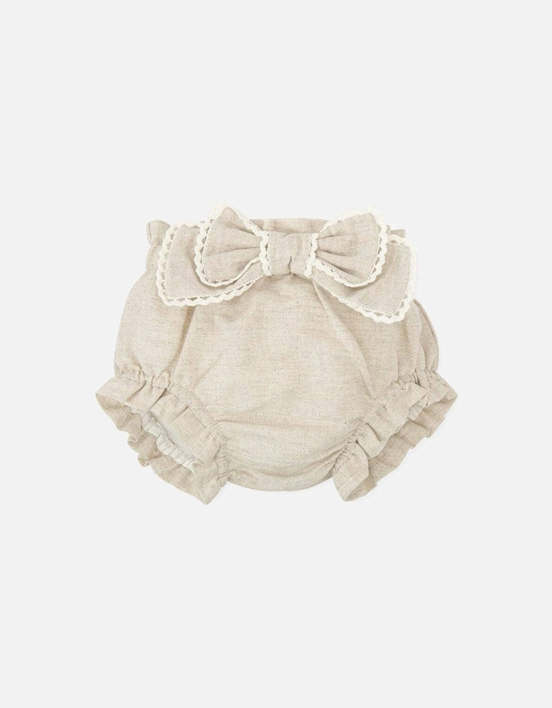 Girls Ecru Linen Shorts