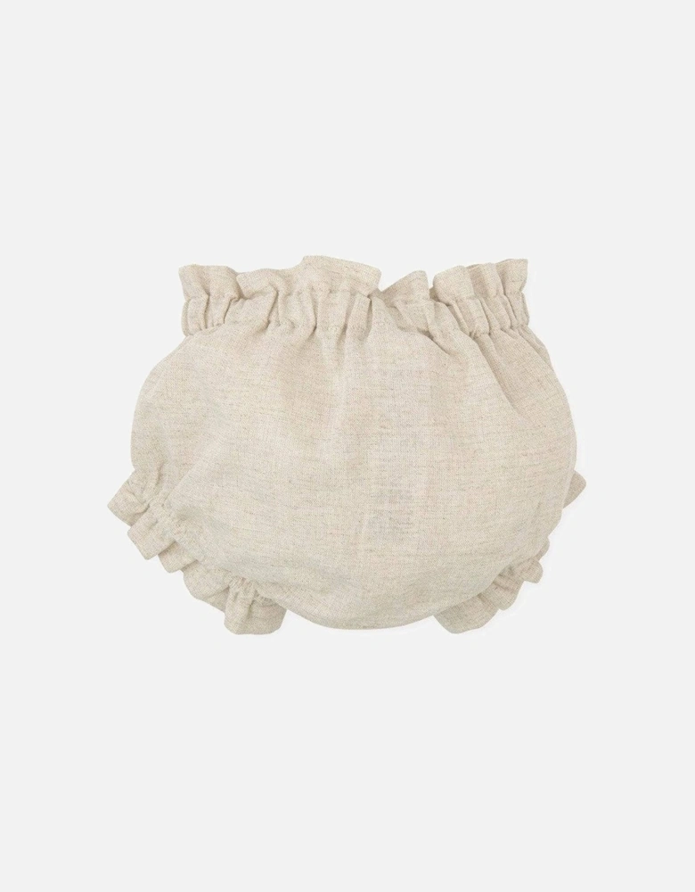 Girls Ecru Linen Shorts