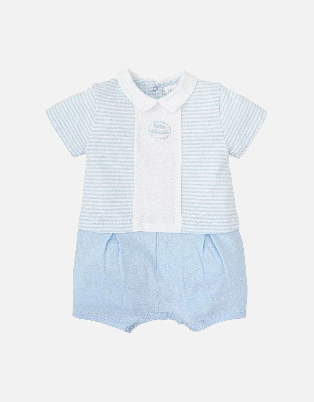 Boys Pale Blue And White Romper, 3 of 2