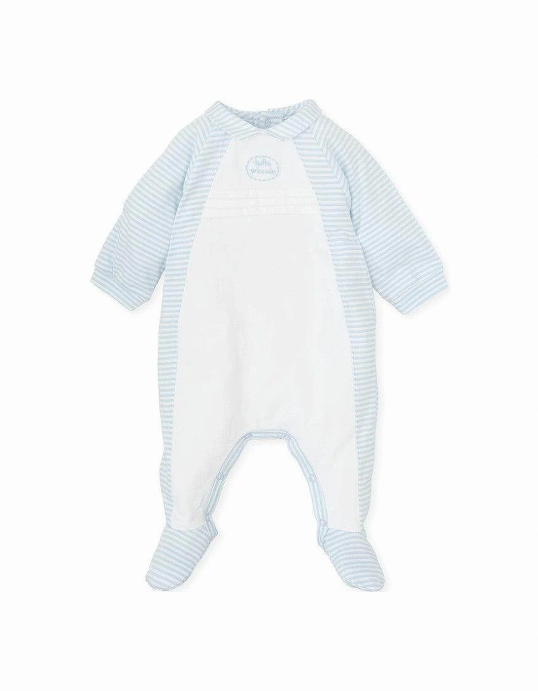 Boys Blue Striped Babygrow, 3 of 2