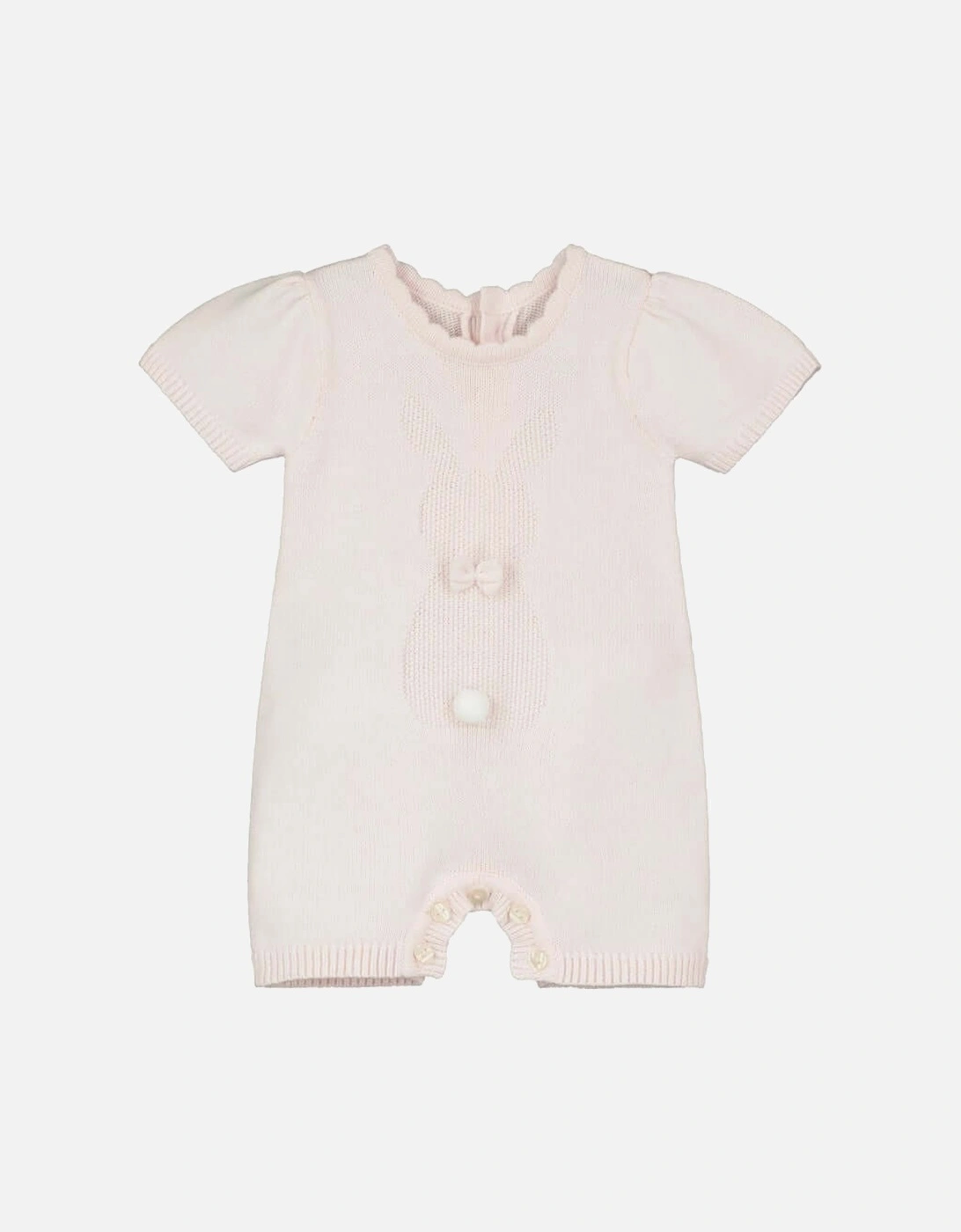 Girls Pink Frankie Knitted Romper, 3 of 2