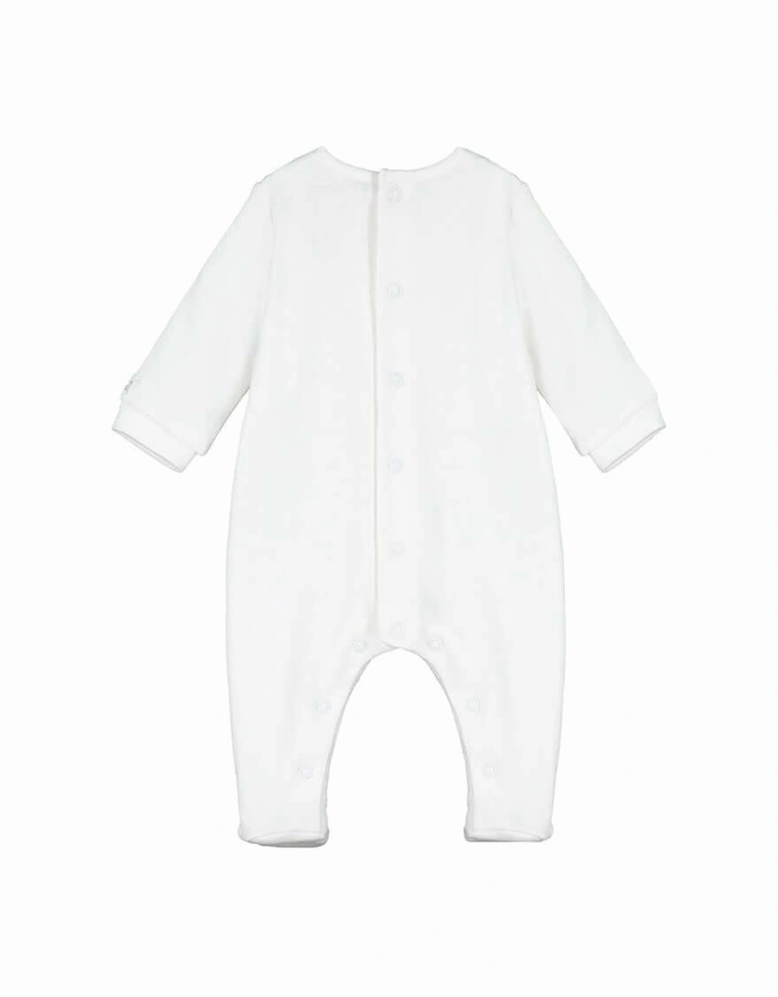 Unisex White Cotton Embroided Babygrow, 3 of 2