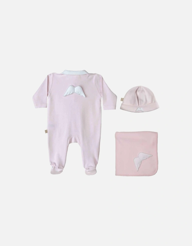 Pink Angel Wings Babygrow Gift Set