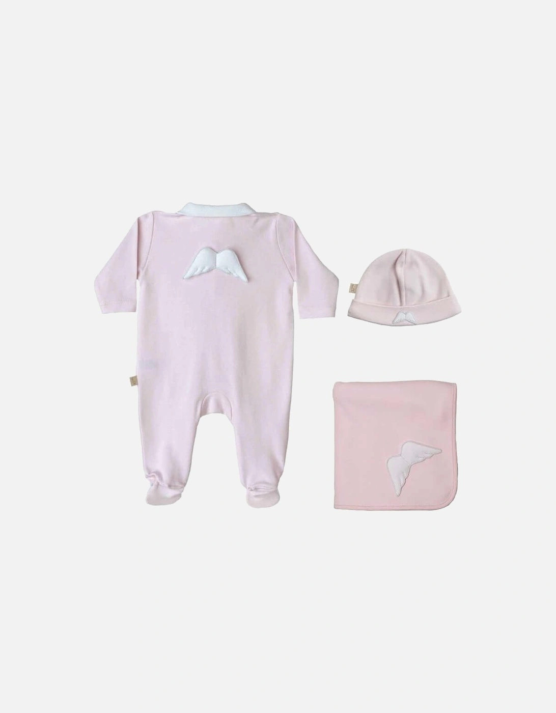 Pink Angel Wings Babygrow Gift Set, 2 of 1