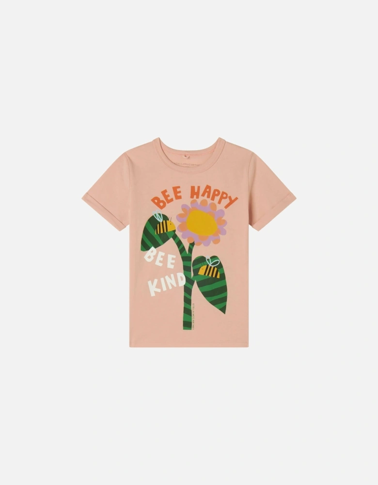 Girls Salmon Bee Kind T-Shirt
