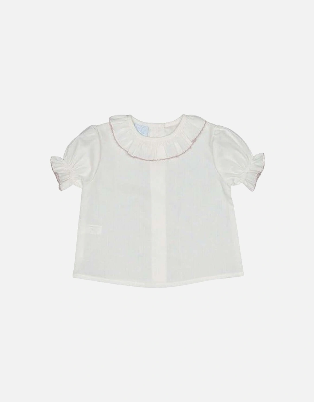 Baby Girls Ivory Frill Collar Blouse, 2 of 1