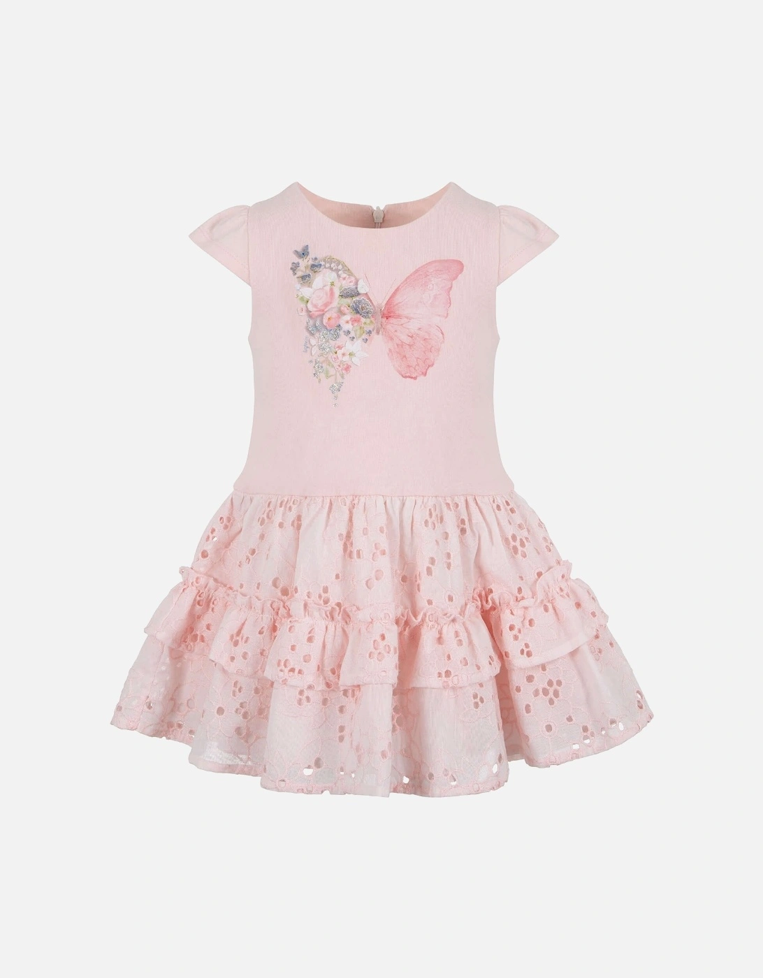Girls Pink Butterfly Dress, 5 of 4