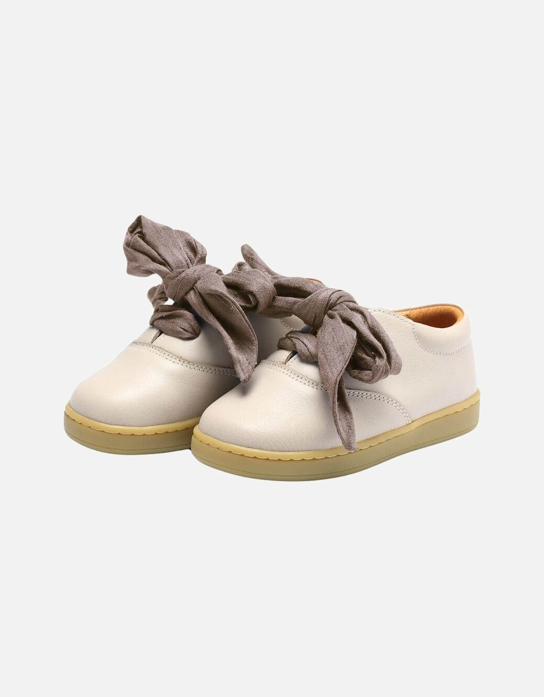 Girls Meilly Ivory Leather Shoes, 5 of 4