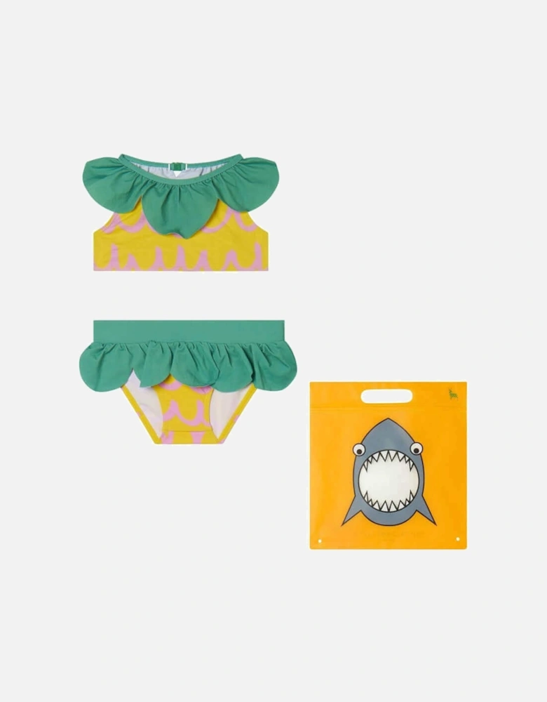 Girls Yellow Pineapple Print Swimsuit