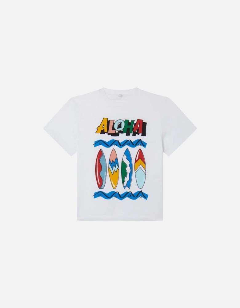 Boys White Aloha T-Shirt