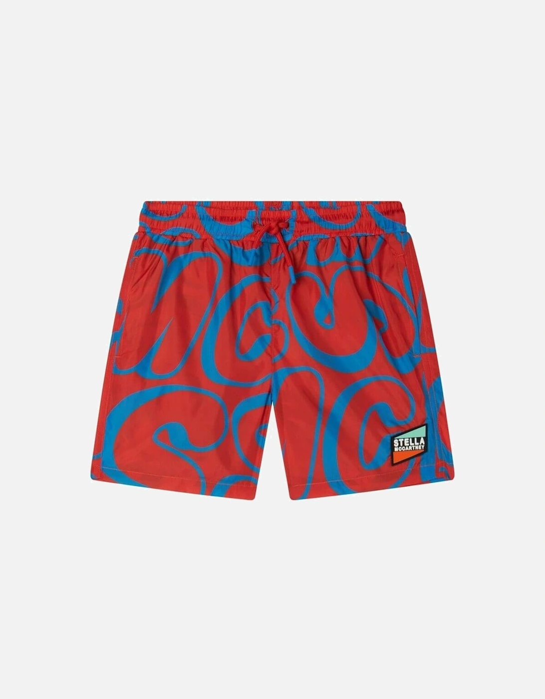 Boys Red Smc Print Shorts, 2 of 1