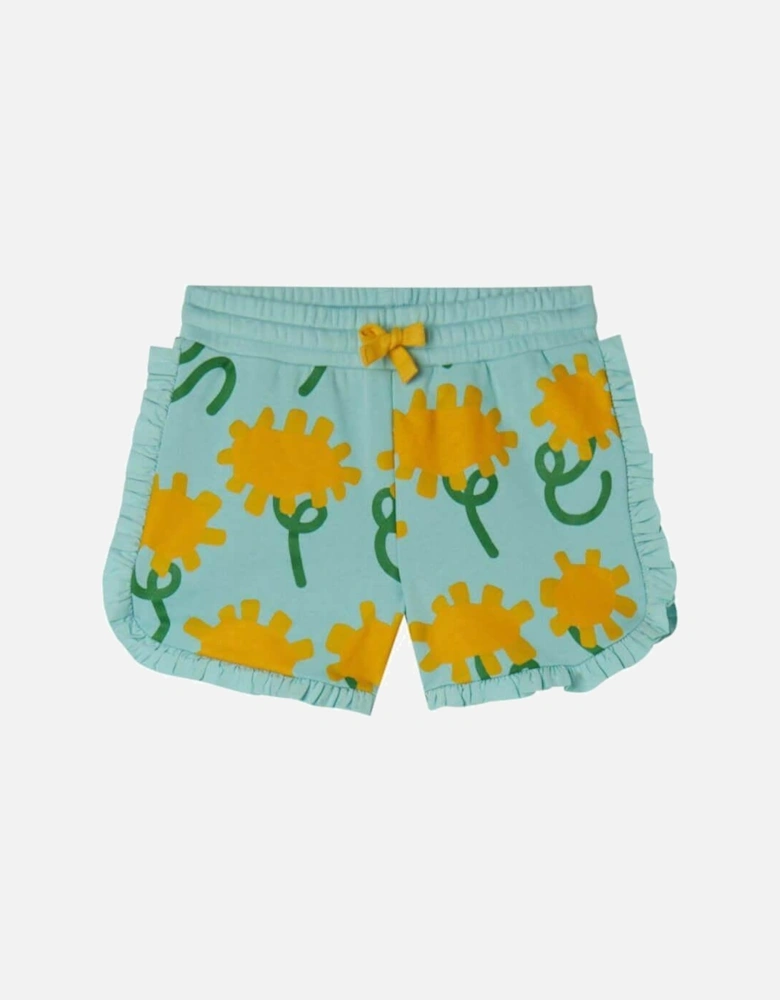 Girls Organic Sunflower Print Jersey Shorts