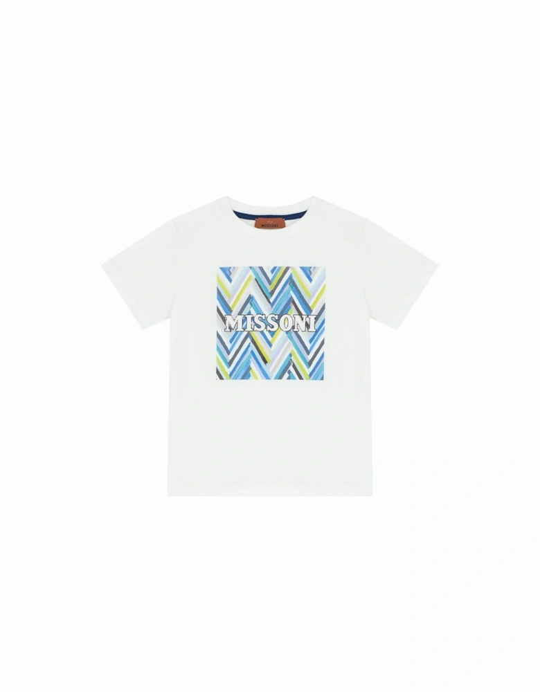 Boys Blue Zig Zag Print T-Shirt