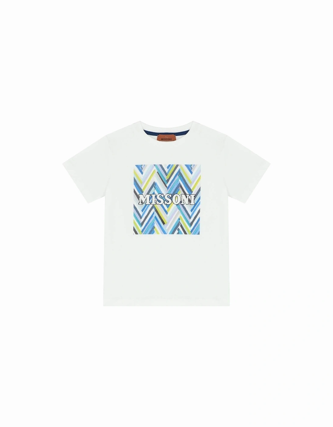 Boys Blue Zig Zag Print T-Shirt, 2 of 1