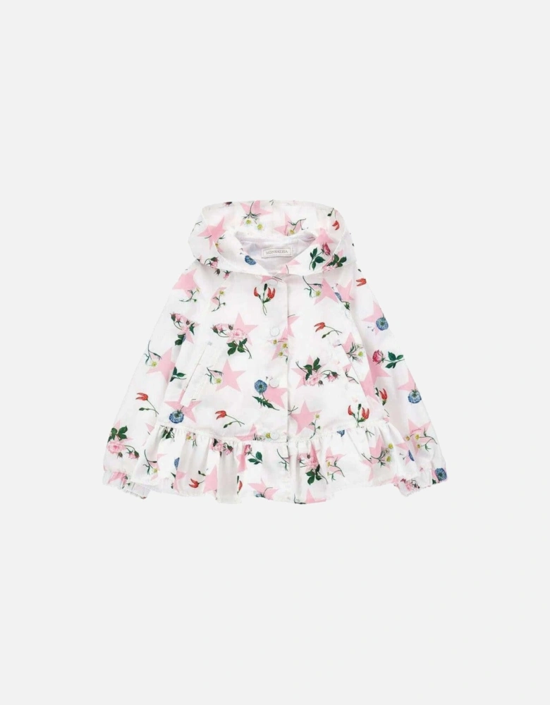 Girls White Floral Minnie Mouse Star Jacket