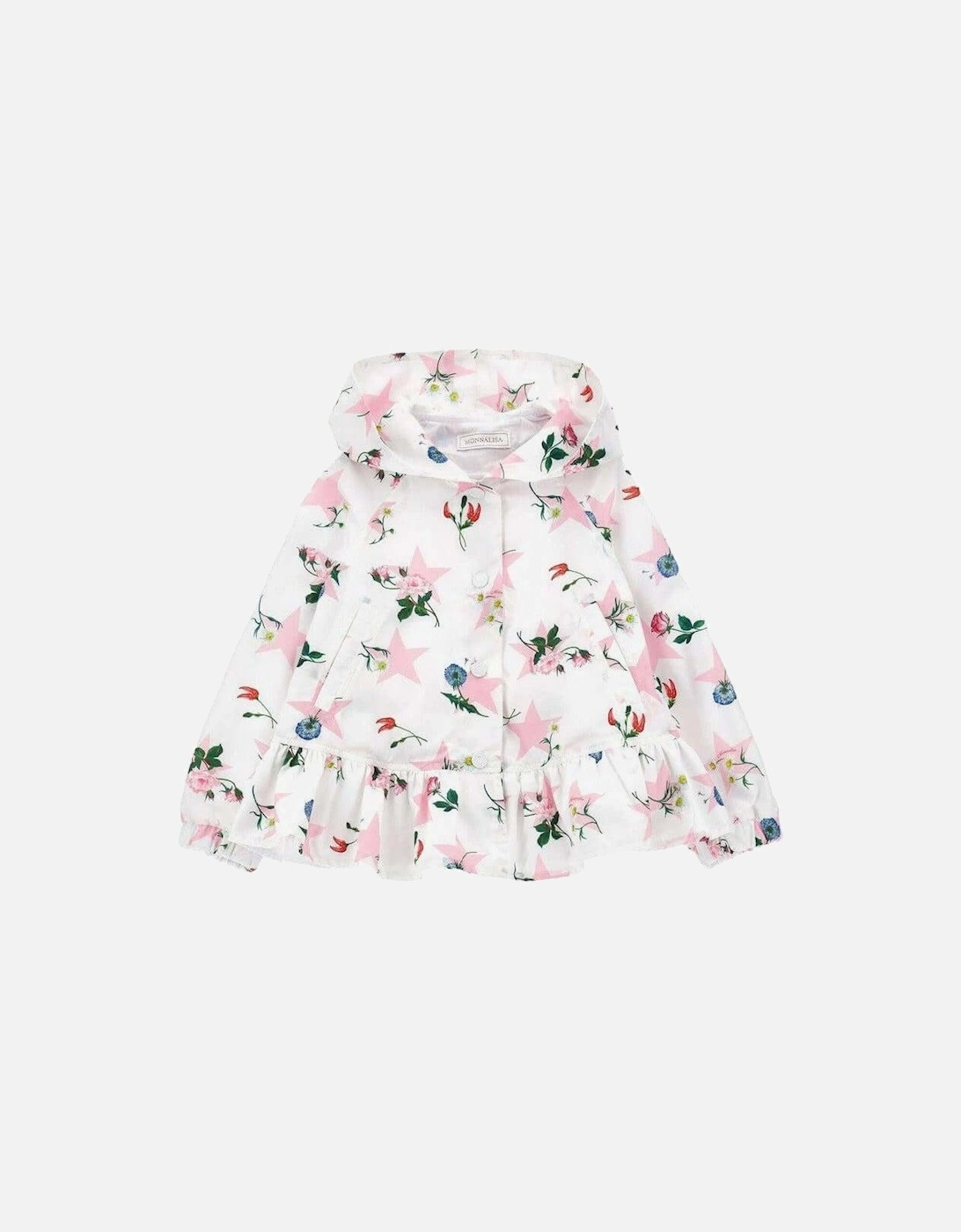Girls White Floral Minnie Mouse Star Jacket, 4 of 3