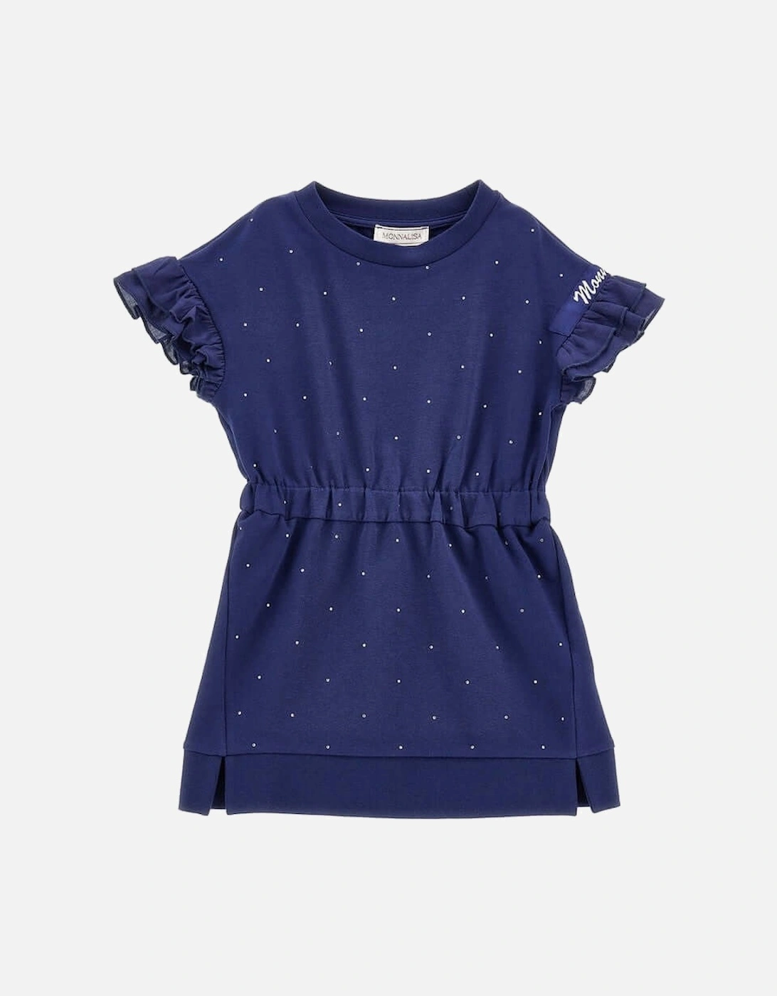 Girls Blue Spotted Dress, 2 of 1