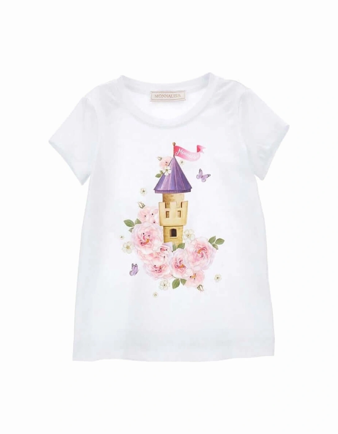 Girls White Rapunzel Castle T-Shirt, 4 of 3