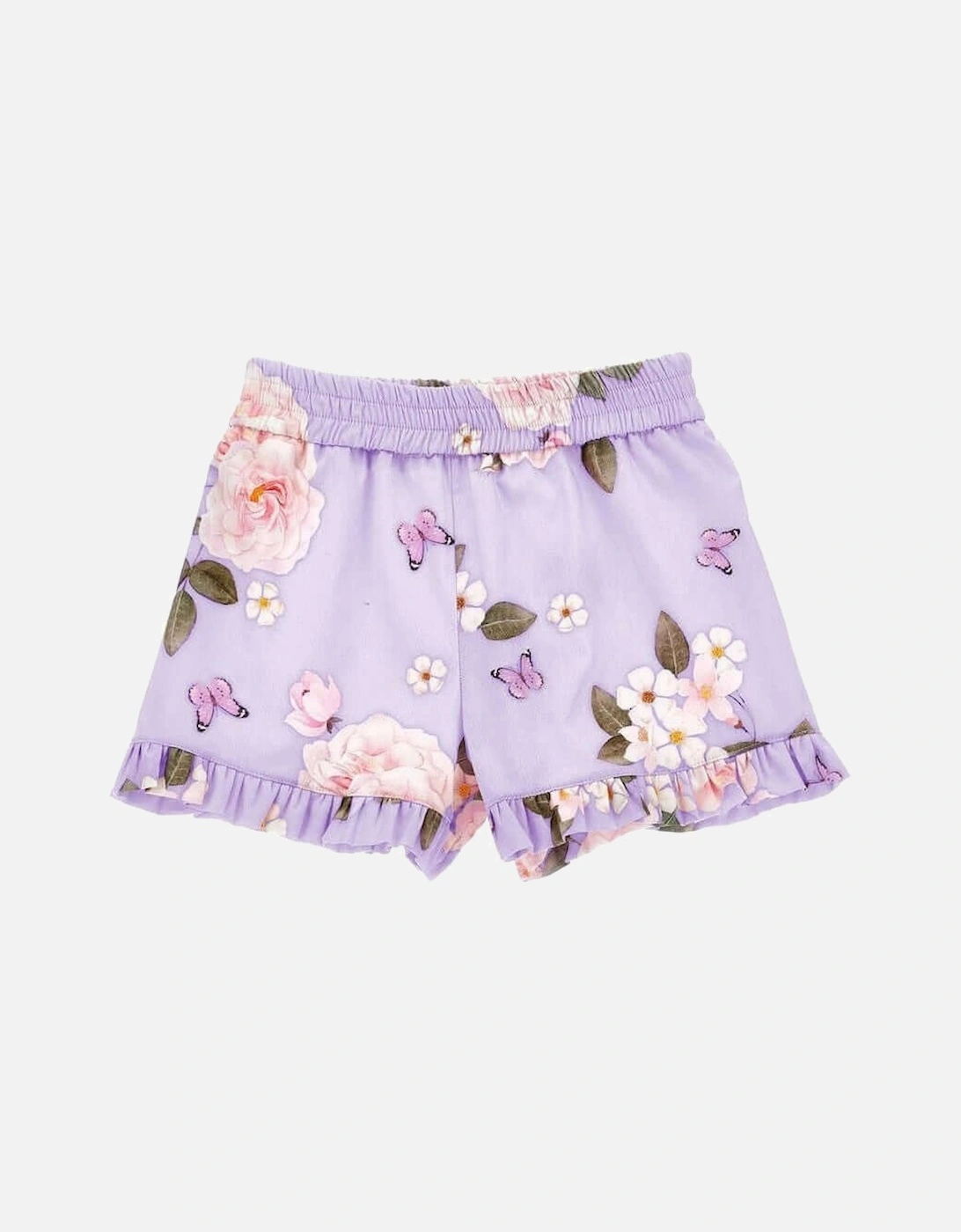 Girls Lilac Rapunzel Floral Shorts, 3 of 2