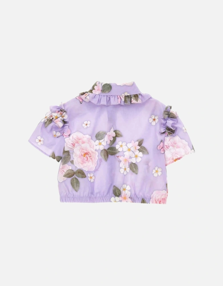Girls Lilac Rapunzel Floral Shirt