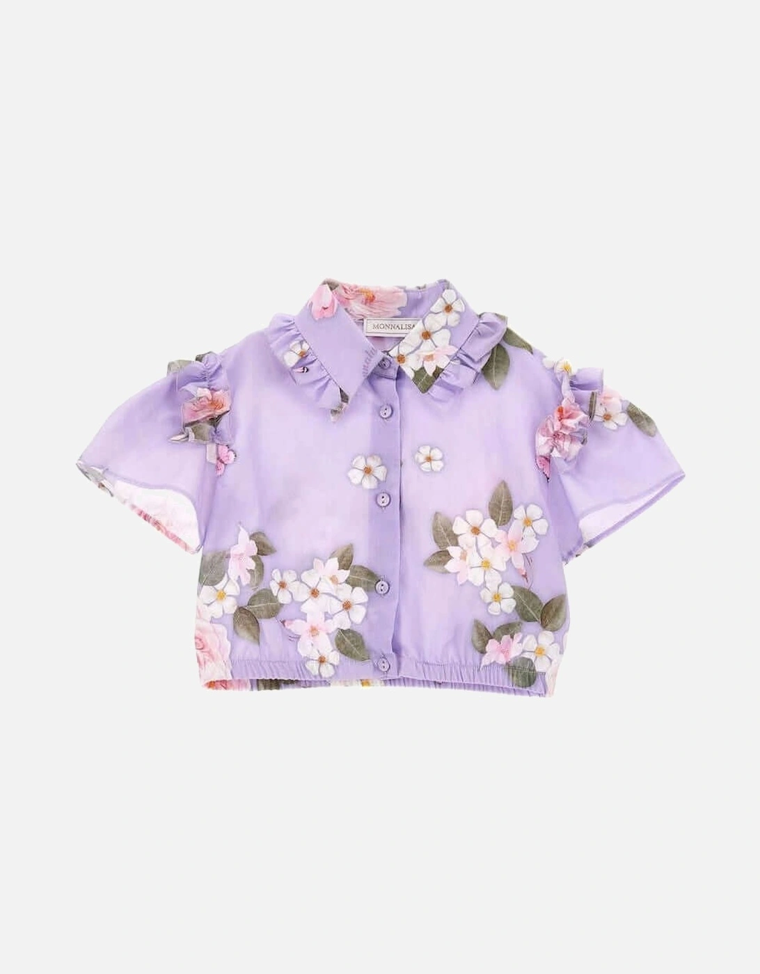 Girls Lilac Rapunzel Floral Shirt, 4 of 3