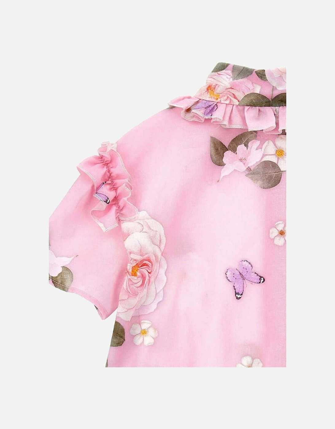 Girls Pink Rapunzel Floral Shirt