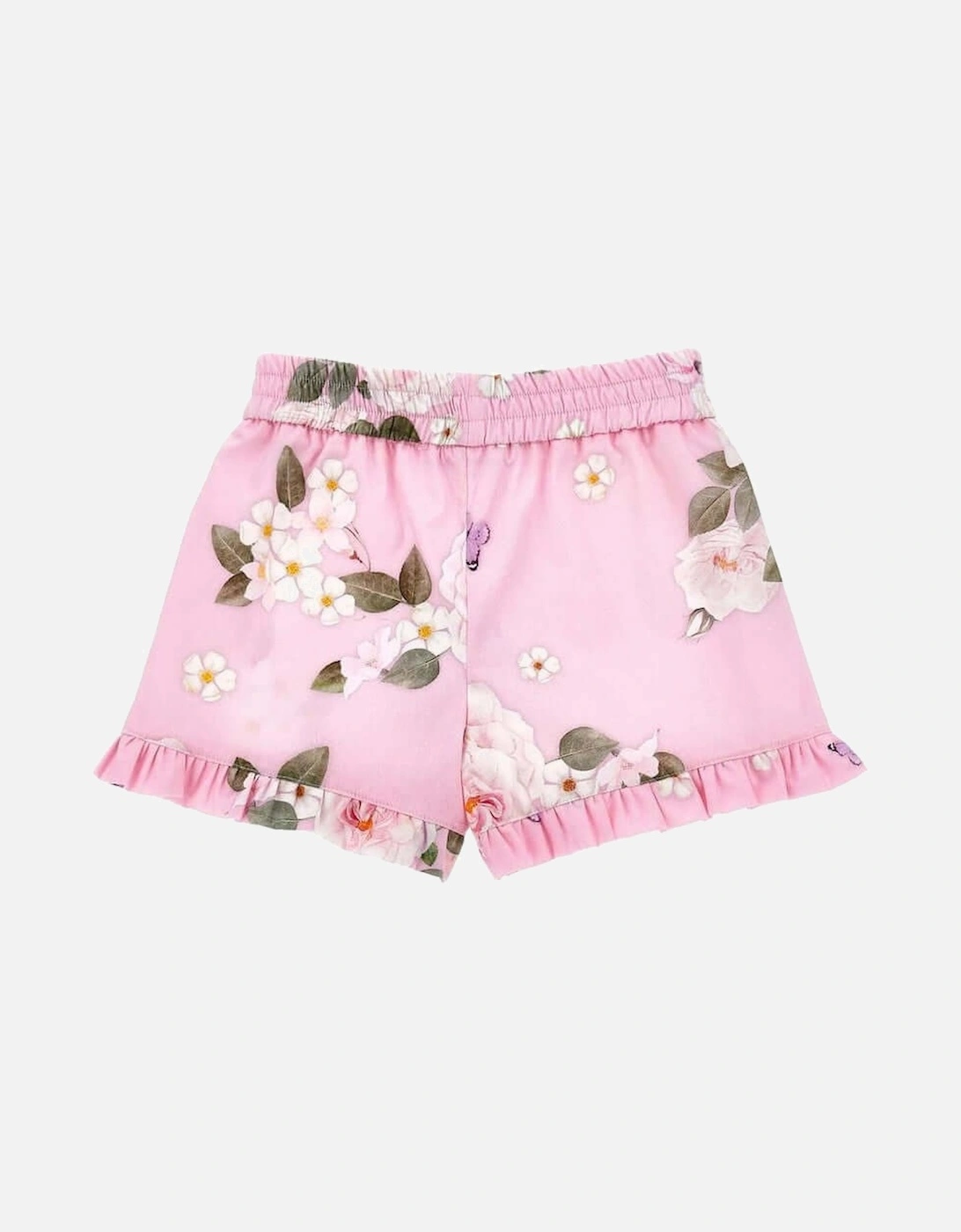 Girls Pink Rapunzel Floral Shorts