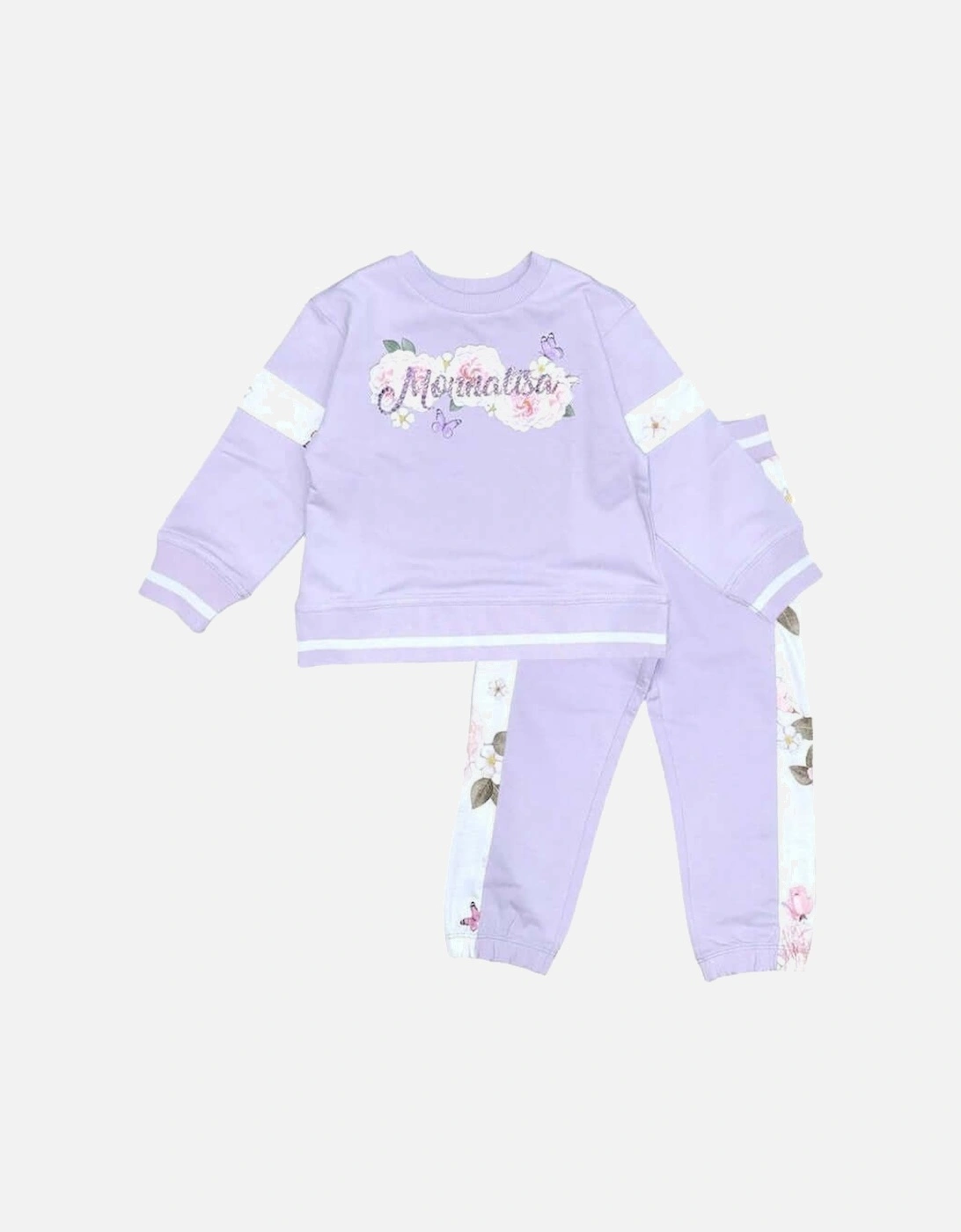 Girls Lilac Floral Tracksuit, 3 of 2