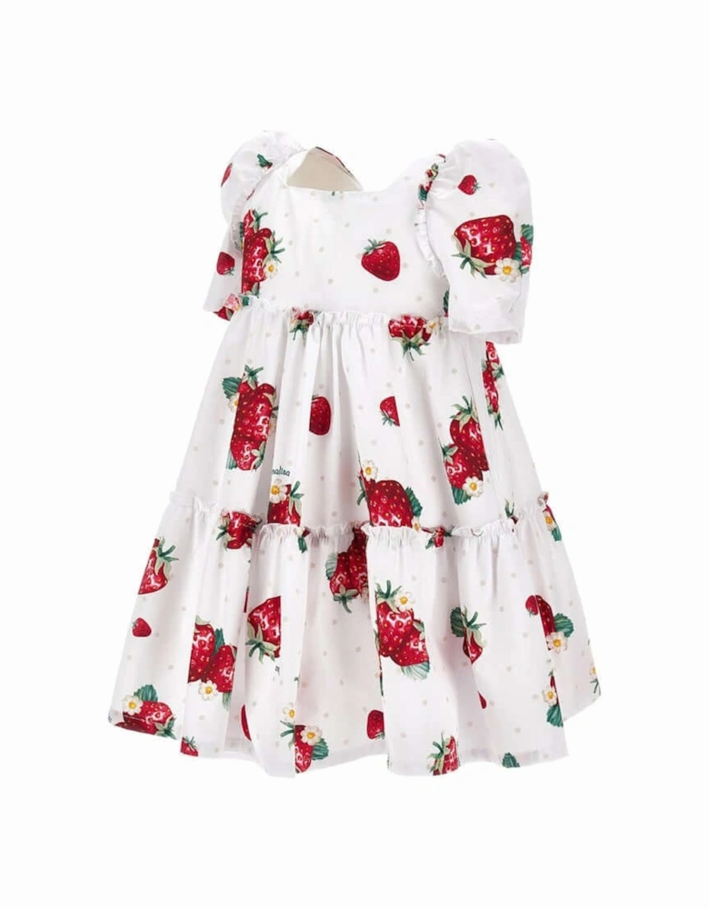 Girls Strawberry Poplin Dress