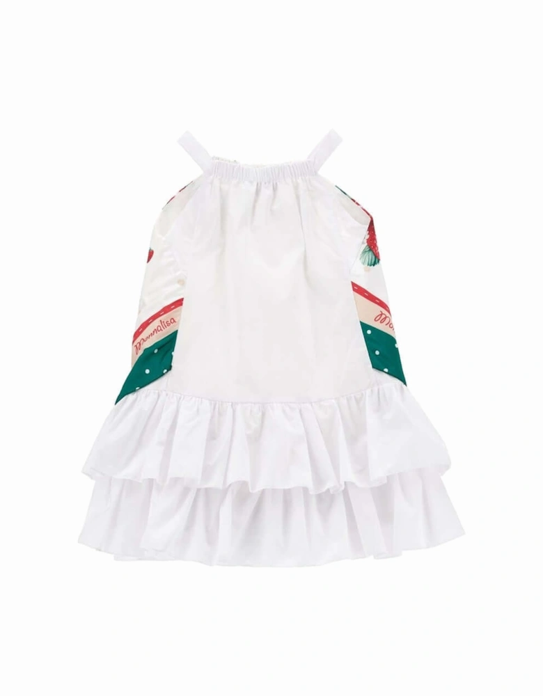 Girls Strawberry Print Shoulder Strap Dress