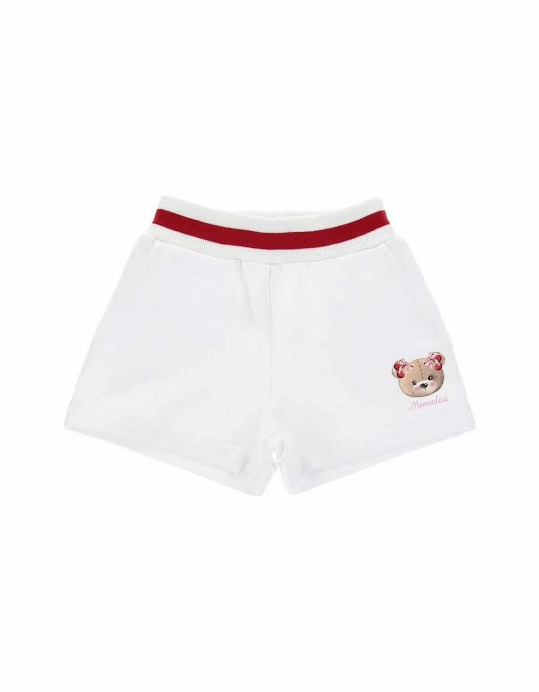 Girls White Teddy Print Shorts, 4 of 3