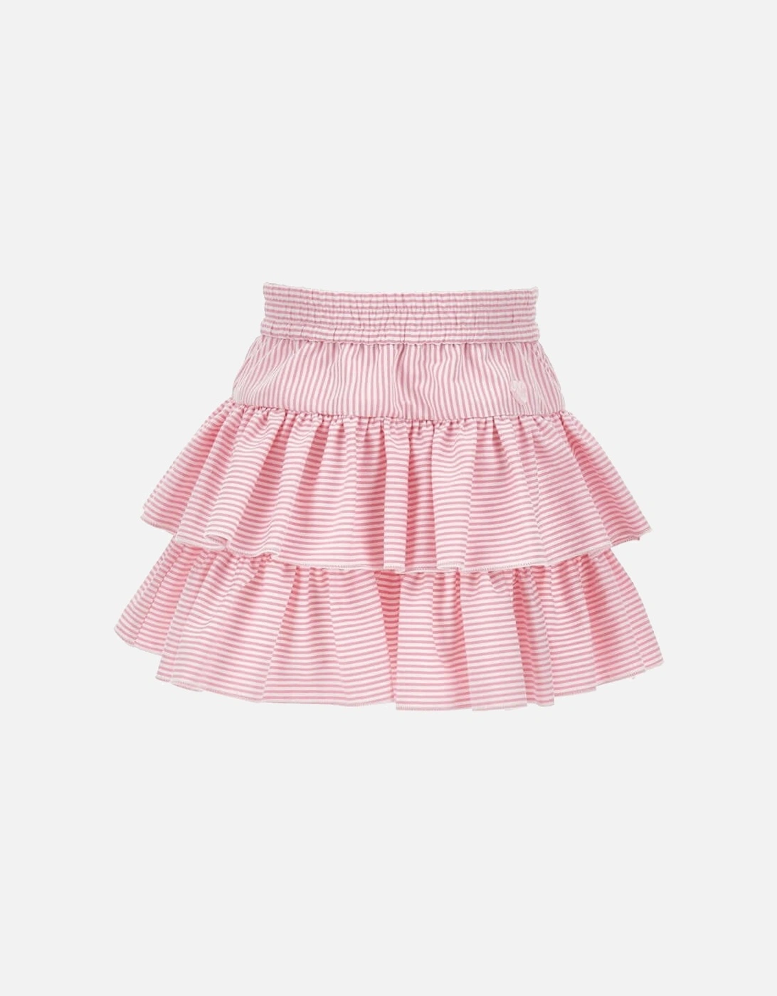 Girls Pink Striped Ruffle Skirt, 4 of 3