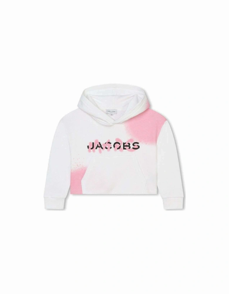 Girls White Graffiti Hoodie