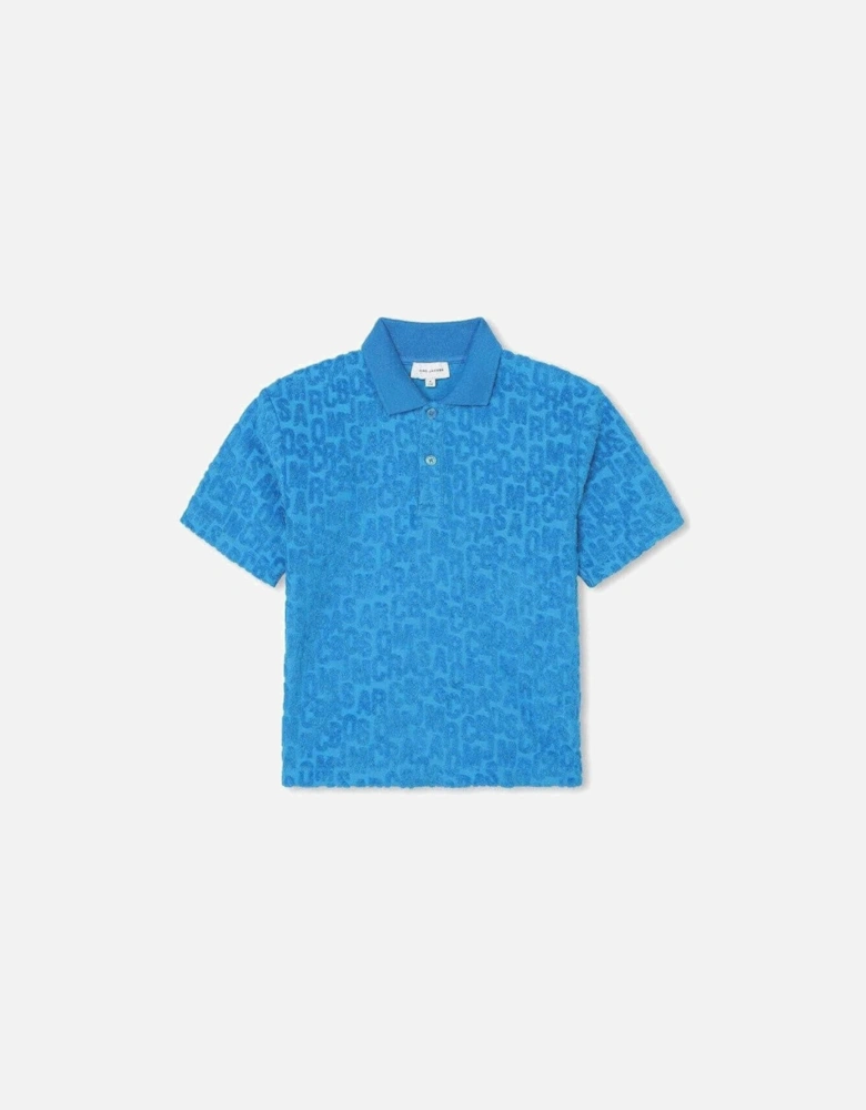 Boys Blue Towelling Polo Shirt