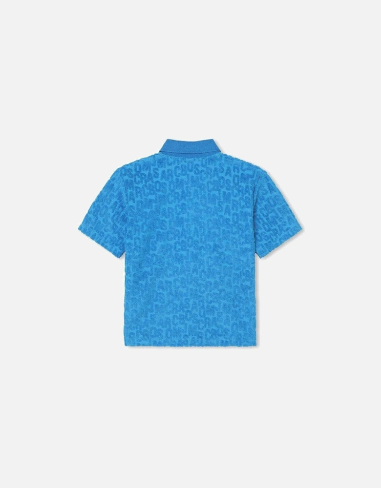 Boys Blue Towelling Polo Shirt