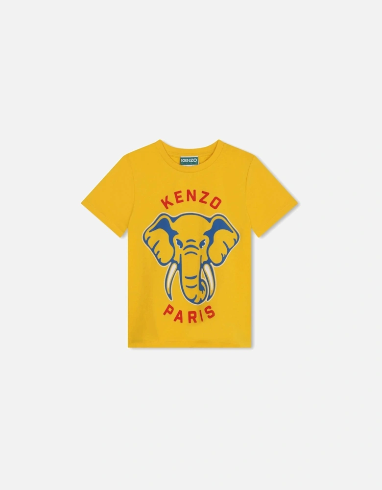 Boys Yellow Elephant Print T-Shirt