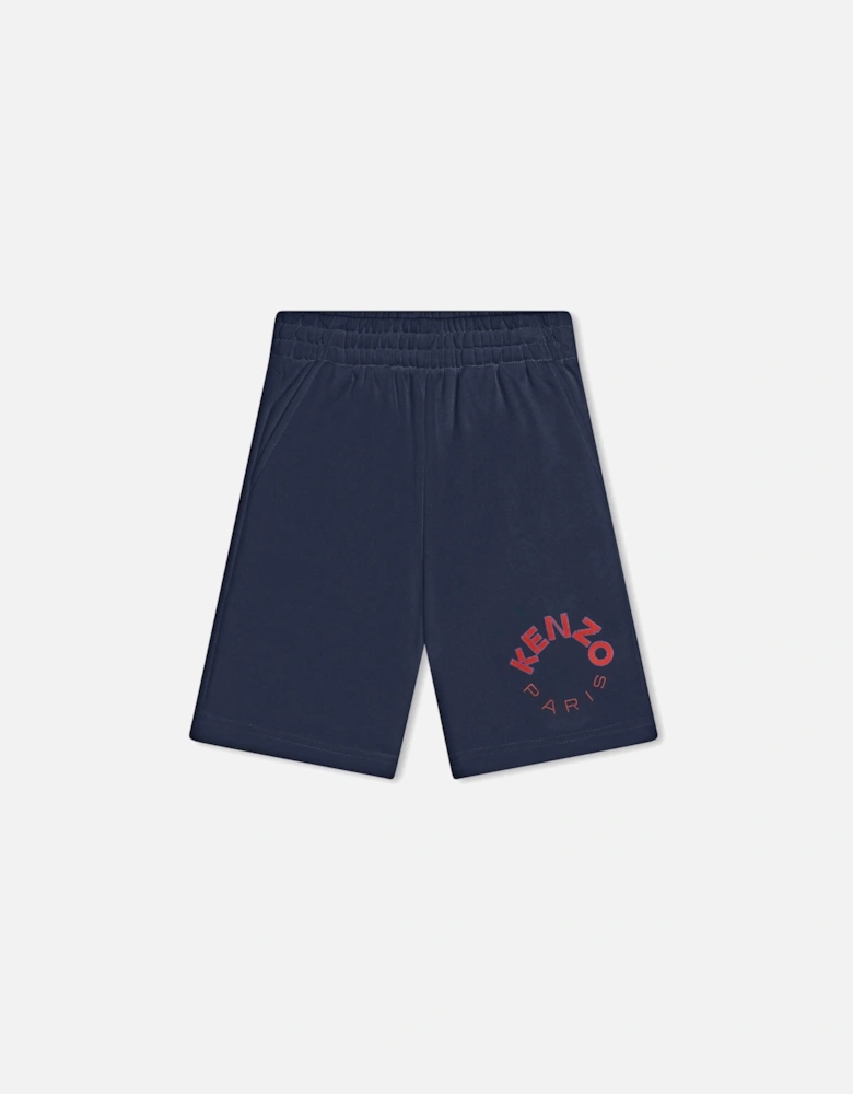 Boys Navy Paris Logo Shorts