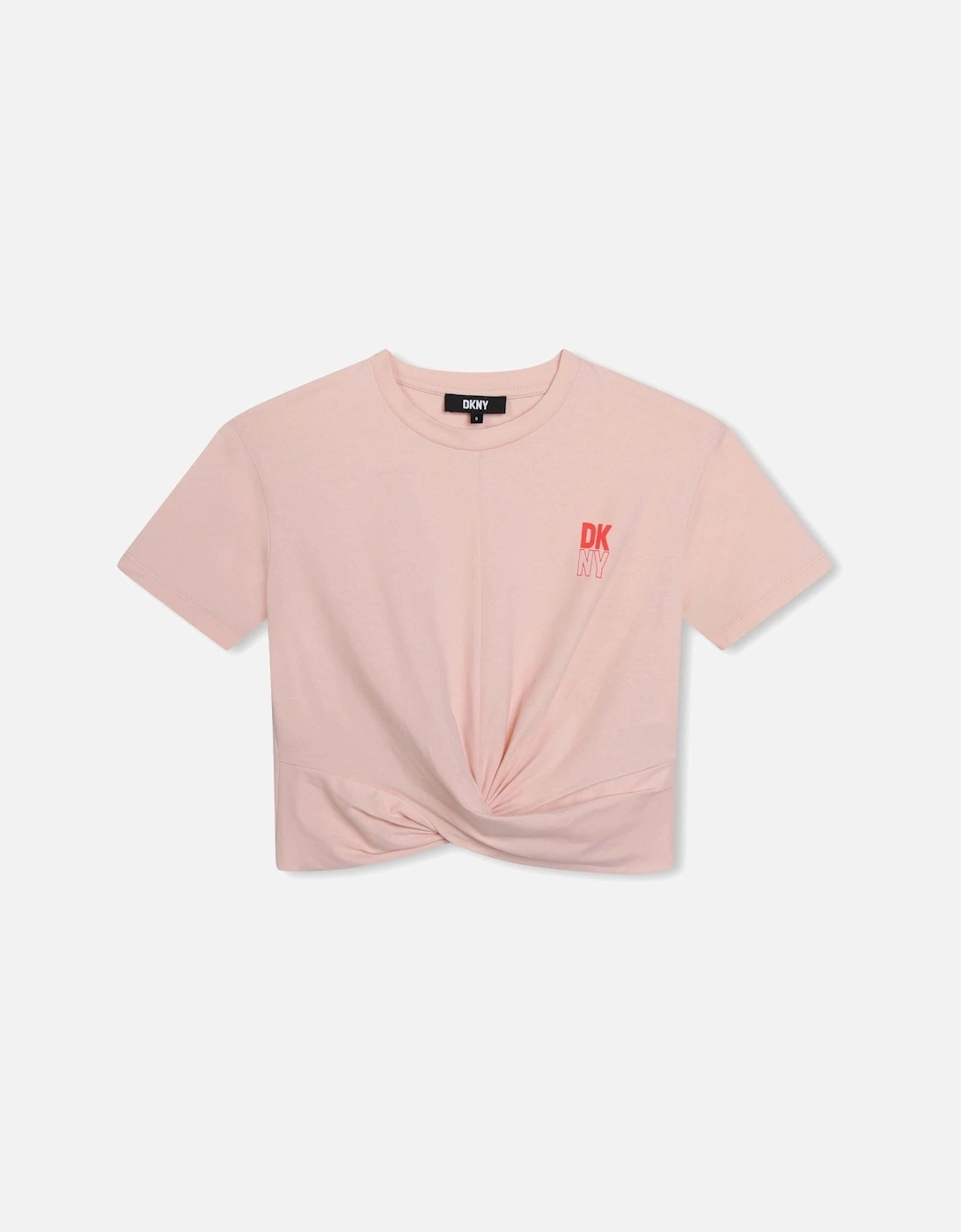 Girls Pink Twist Front T-Shirt, 3 of 2