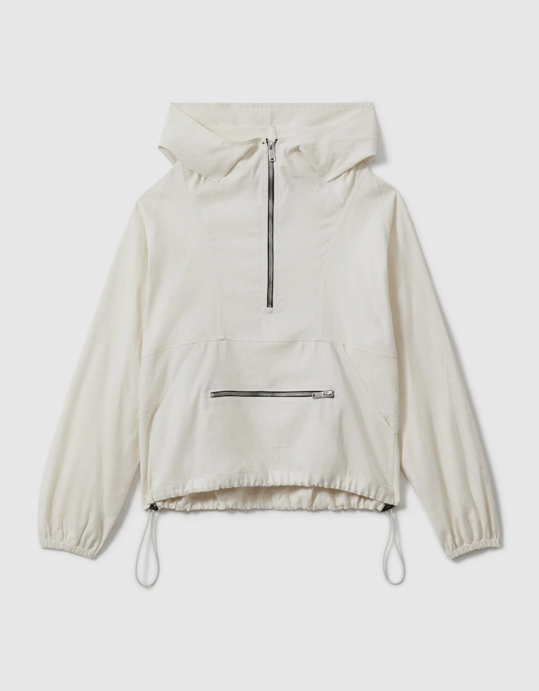 Atelier Linen Blend Hooded Sports Jacket