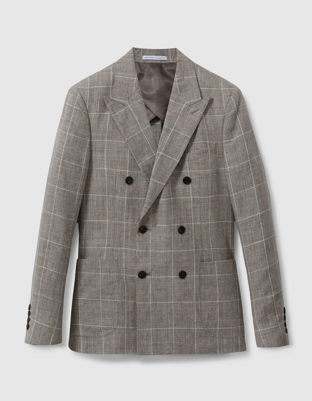 Linen Double Breasted Check Blazer, 2 of 1
