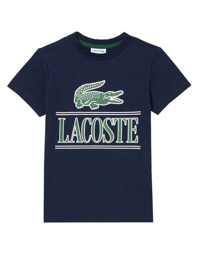 Boy's Navy Crocodile Logo t-shirt