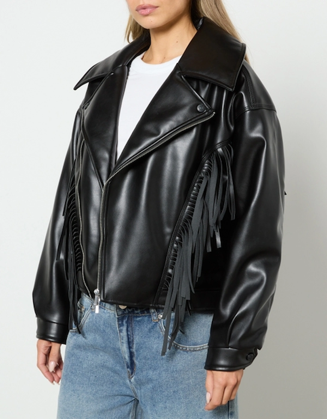 Athena Faux Leather Biker Jacket, 2 of 1