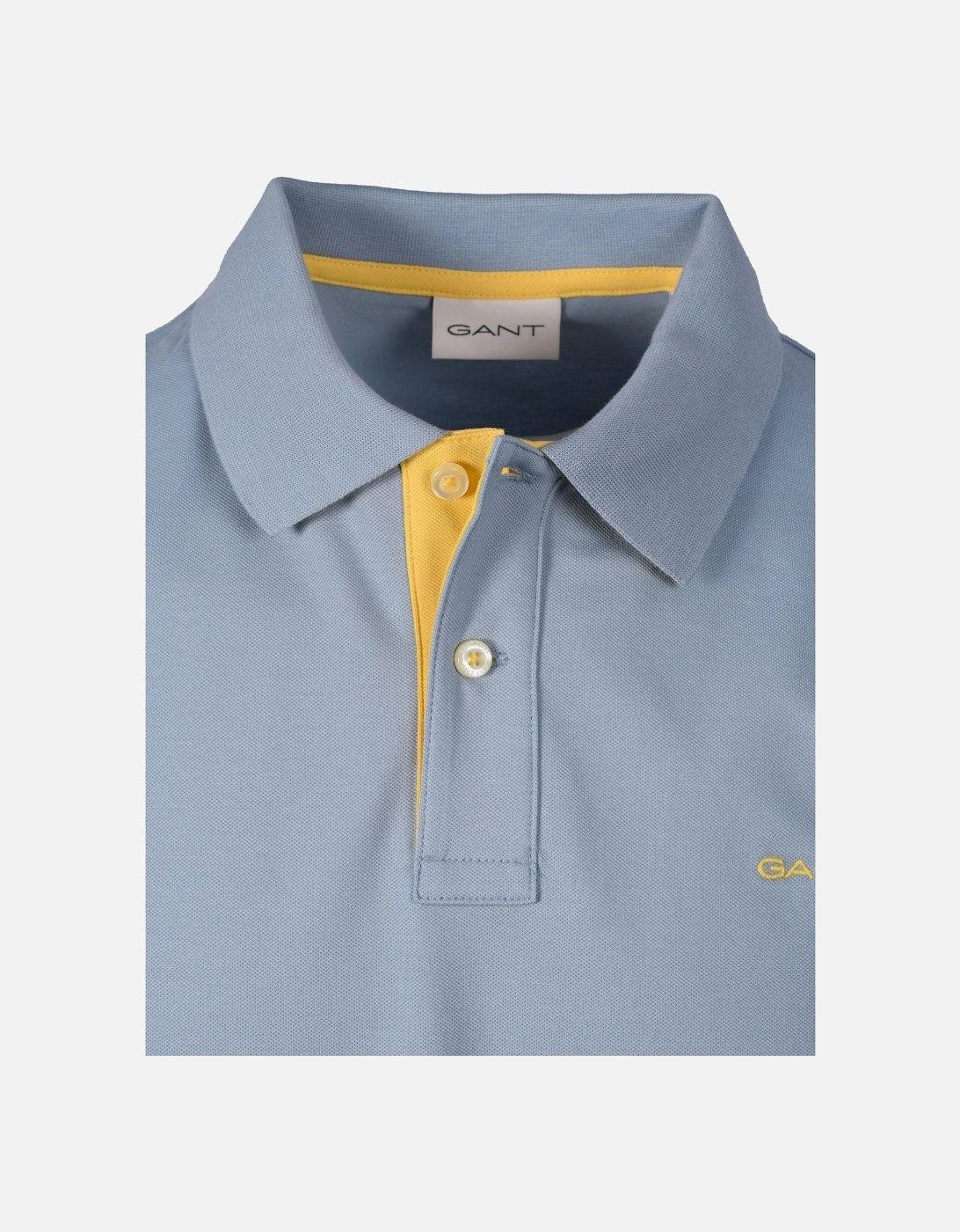 Contrast Collar Ss Polo Shirt Dove Blue