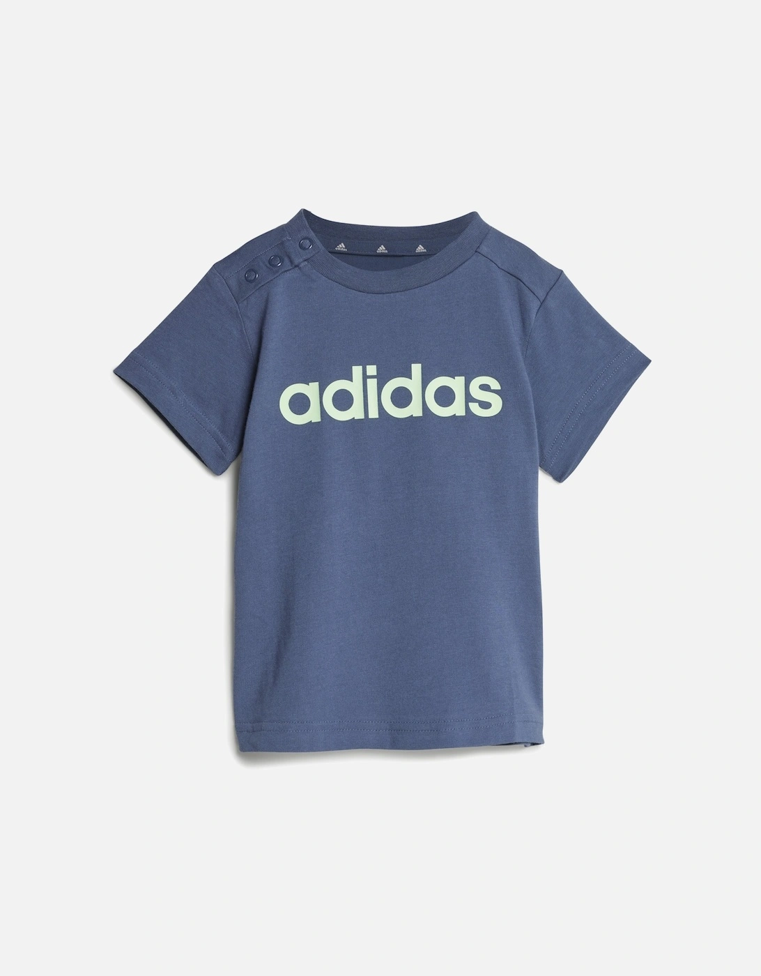 Infants Linear T-Shirt & Short Set (Blue/Grey)