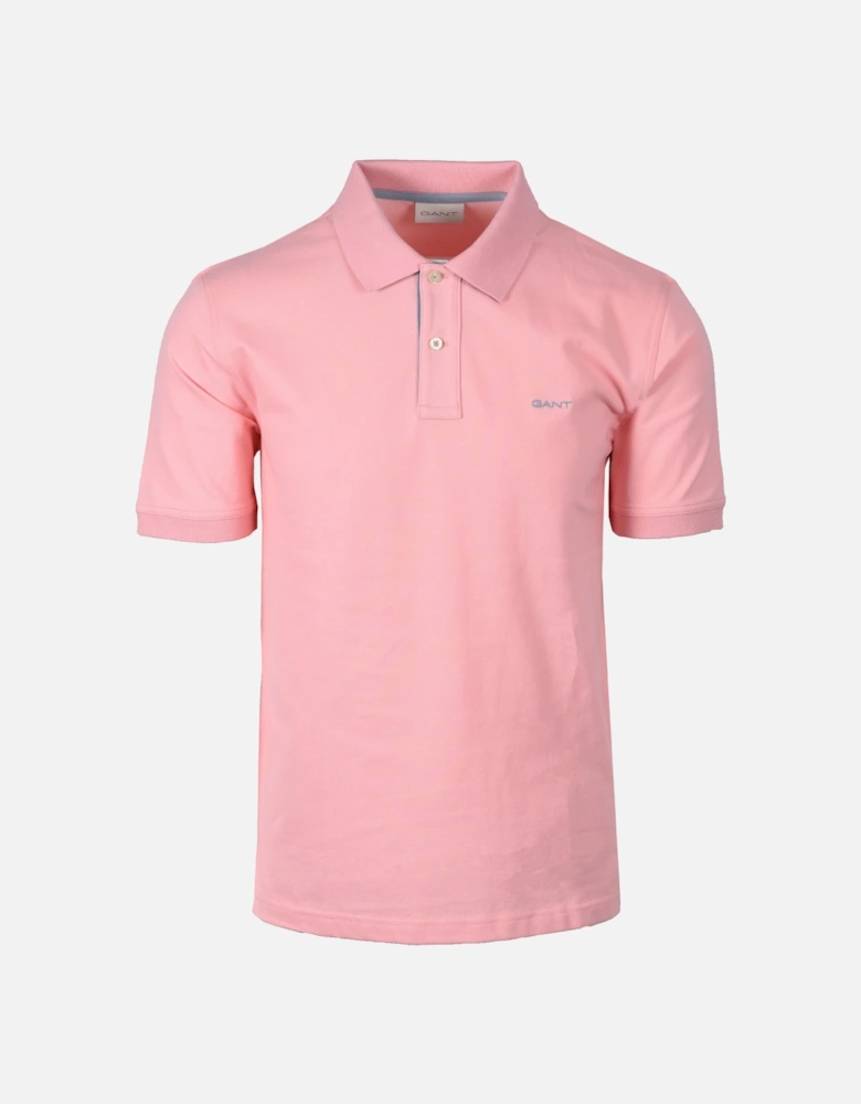Contrast Collar Ss Polo Shirt Bubbelgum Pink