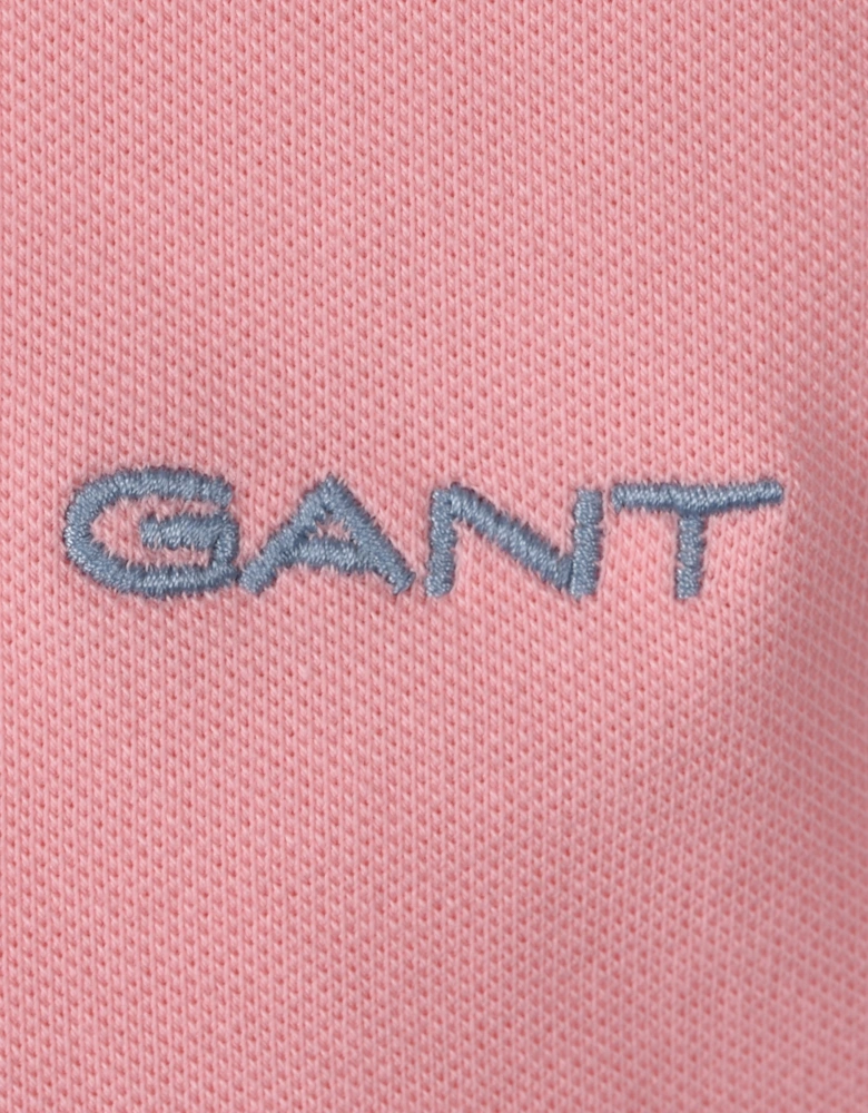 Contrast Collar Ss Polo Shirt Bubbelgum Pink