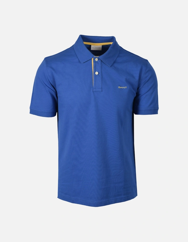 Contrast Collar Ss Polo Shirt Rich Blue