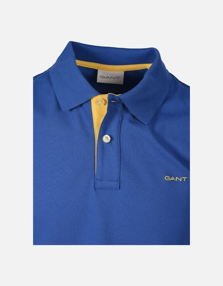 Contrast Collar Ss Polo Shirt Rich Blue