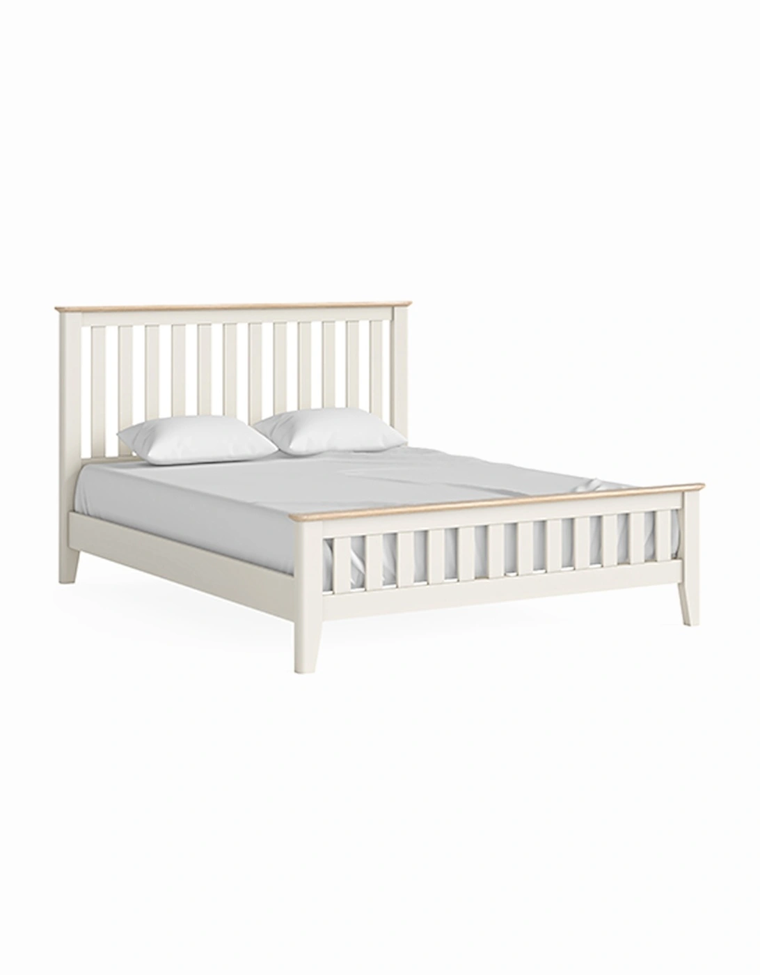 Marlow Slatted Bed 5' Coconut White, 2 of 1